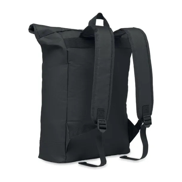 IREA 600Dpolyester rolltop backpack Black