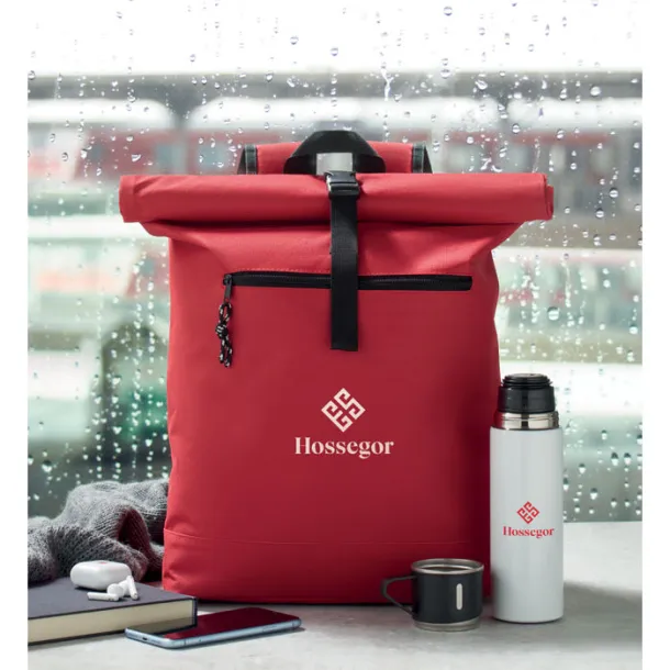 IREA rolltop ruksak od 600D poliestera za 15" laptop Crvena