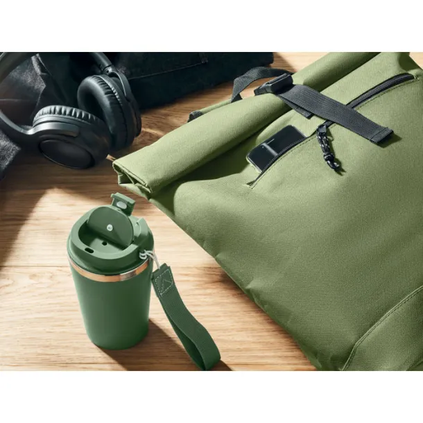 IREA 600Dpolyester rolltop backpack army green