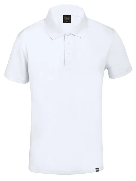 Noran RPET polo majica kratkih rukava, 180 g/m² Bijela