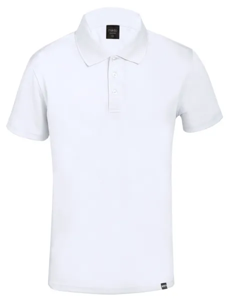 Noran RPET polo majica kratkih rukava, 180 g/m² Bijela