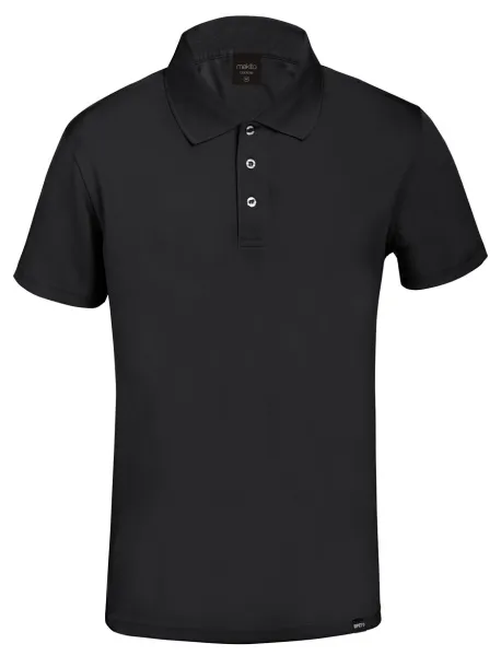 Noran RPET polo majica kratkih rukava, 180 g/m² Crna
