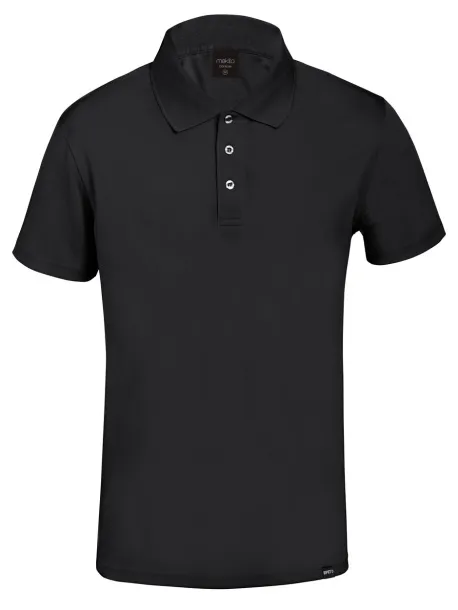 Noran RPET polo majica kratkih rukava, 180 g/m² Crna