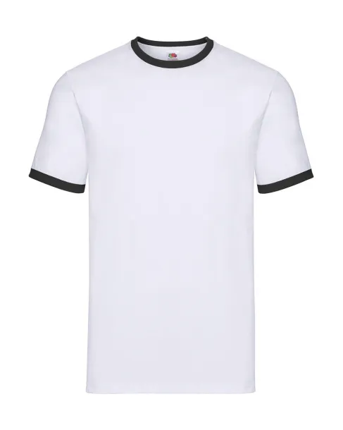  Muška ringer kratka majica, 165 g/m² - Fruit of the Loom Bijela Crna