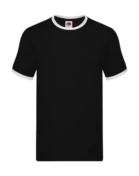  Muška ringer kratka majica, 165 g/m² - Fruit of the Loom Crna Bijela