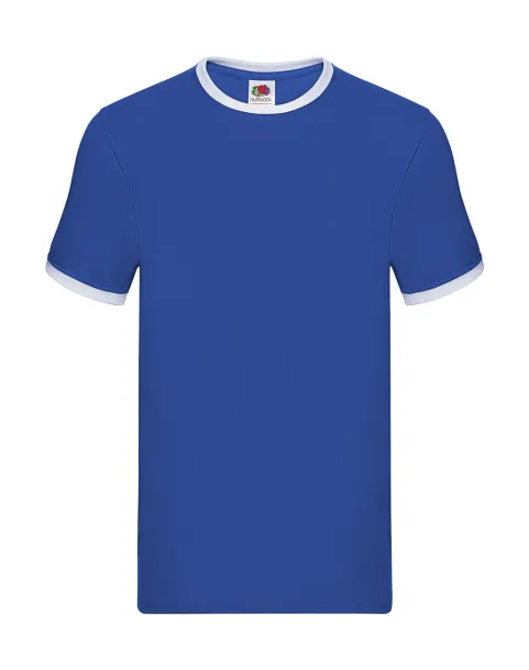  Ringer T - Fruit of the Loom Kraljevski plava Bijela