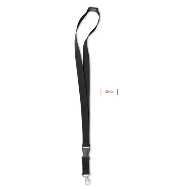 LANY Lanyard with metal hook Black