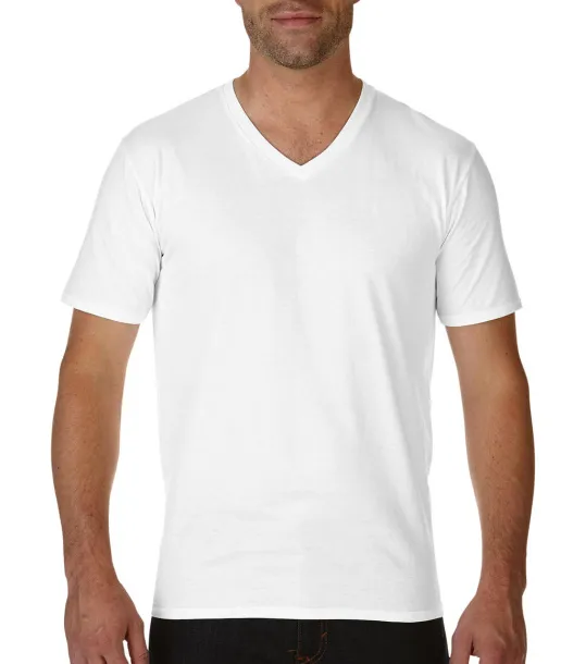  Premium Cotton Adult V-Neck T-Shirt - Gildan Bijela