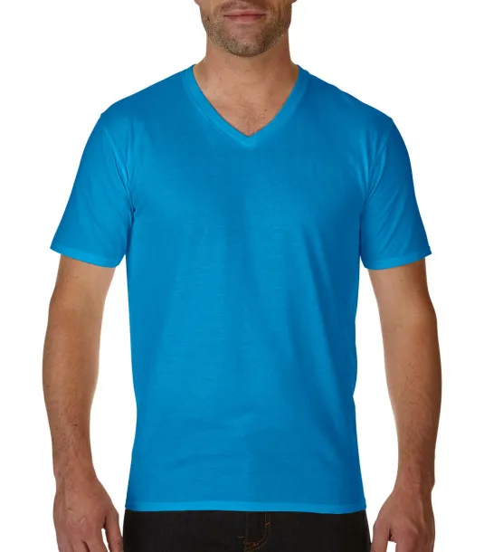  Premium Cotton Adult V-Neck T-Shirt - Gildan Sapphire