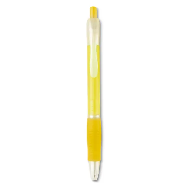 MANORS Ball pen with rubber grip transparent yellow