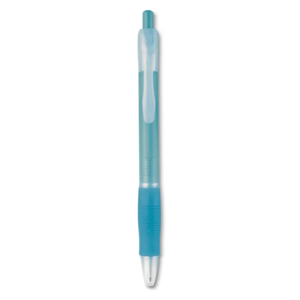 MANORS Ball pen with rubber grip transparent light blue