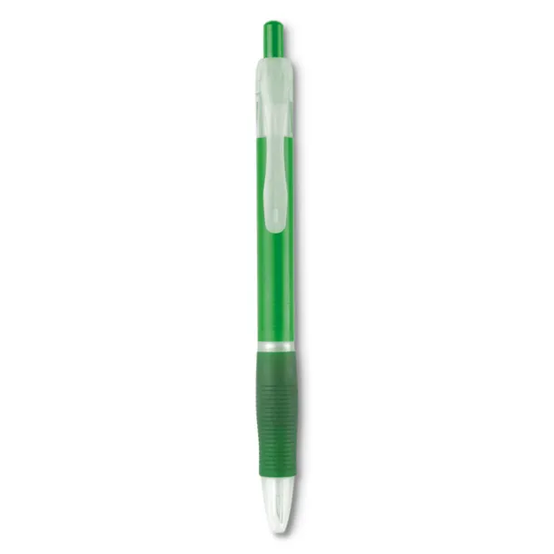 MANORS Ball pen with rubber grip transparent green