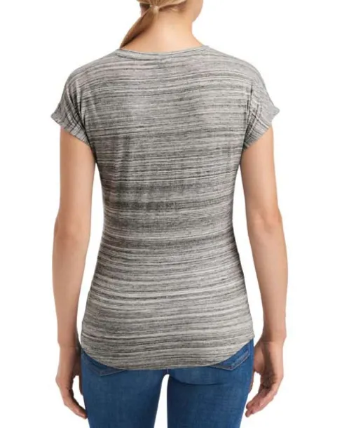  WOMEN'S TRI-BLEND V-NECK ID TEE - Anvil Ash Grey