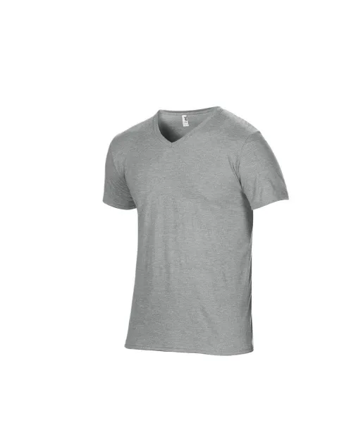  ADULT TRI-BLEND V-NECK TEE - Anvil Heather Grey