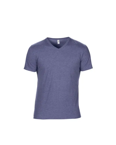  ADULT TRI-BLEND V-NECK TEE - Anvil Heather Blue