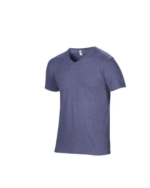  ADULT TRI-BLEND V-NECK TEE - Anvil Heather Blue