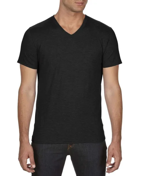  ADULT TRI-BLEND V-NECK TEE - Anvil Black