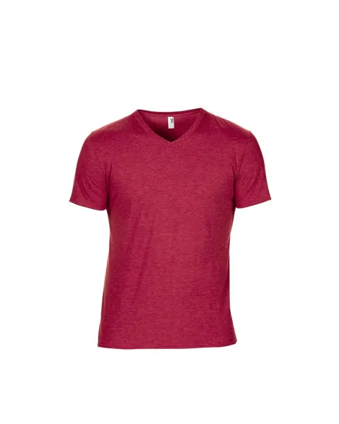  ADULT TRI-BLEND V-NECK TEE - Anvil Heather Red