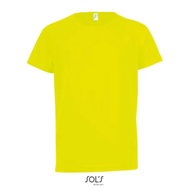 SOL'S SPORTY Dječja majica kratkih rukava, 140 g/m2 - SOL'S Neon žuta