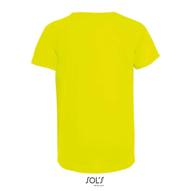 SOL'S SPORTY Dječja majica kratkih rukava, 140 g/m2 - SOL'S Neon žuta