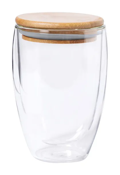 Tobby glass thermo mug Transparent Natural