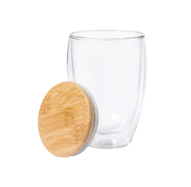 Tobby glass thermo mug Transparent Natural