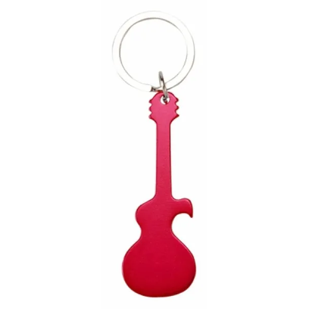  Keyring, bottle opener "electric guitar" red