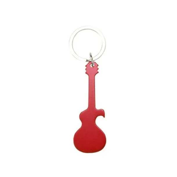  Keyring, bottle opener "electric guitar" red