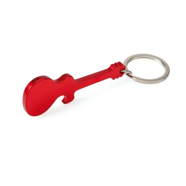  Keyring, bottle opener "electric guitar" red