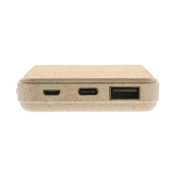  Cork and Wheat 5.000 mAh pocket powerbank - XD Collection Brown 