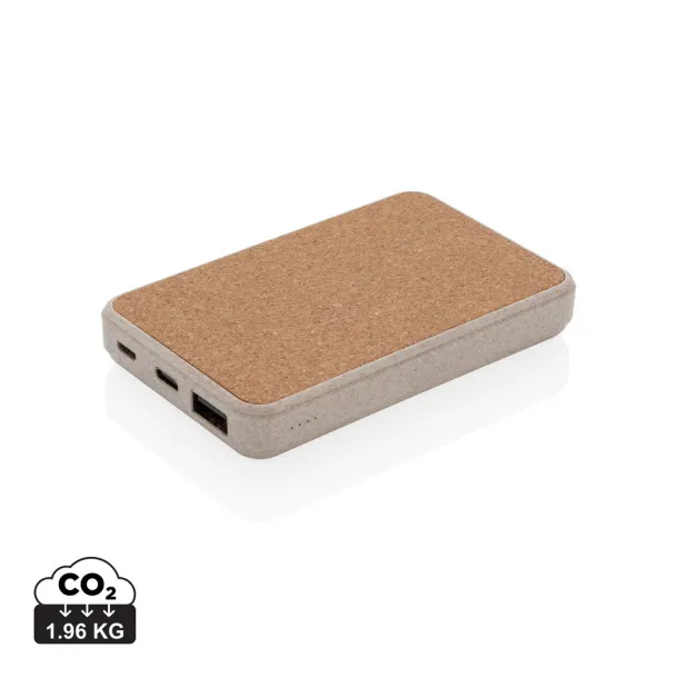  Cork and Wheat 5.000 mAh pocket powerbank - XD Collection Brown 