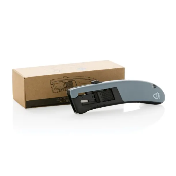  RCS certified recycled plastic Auto retract safety knife - XD Collection Grey 