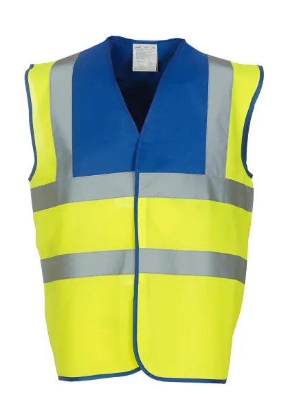  Fluo 2 Band + Brace Waistcoat - Yoko Fluo Yellow Royal blue