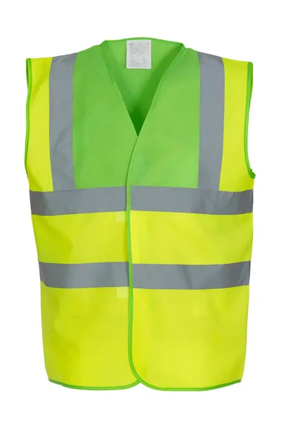  Fluo 2 Band + Brace Waistcoat - Yoko Fluo Yellow Lime