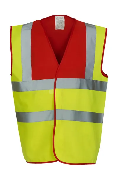  Fluo 2 Band + Brace Waistcoat - Yoko Fluo Yellow Crvena