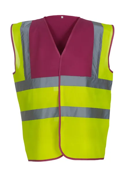  Fluo 2 Band + Brace Waistcoat - Yoko Fluo Yellow Raspberry