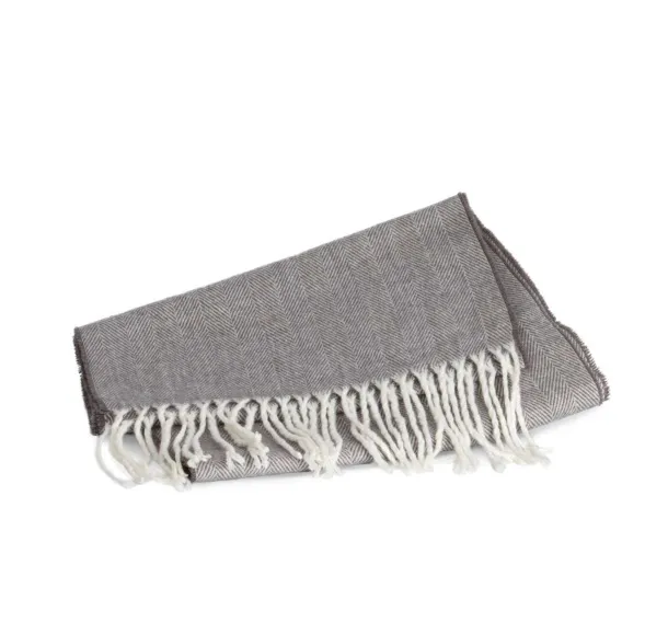  FRINGED SCARF - K-UP Tamno siva Natural