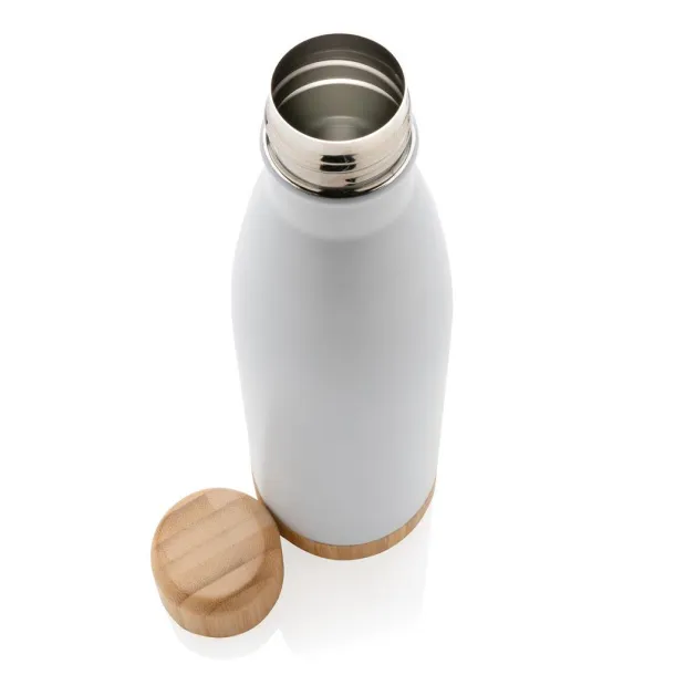  Vakuum boca od nehrđajućeg čelika s poklopcem i dnom od bambusa, 700 ml - XD Collection Bijela 