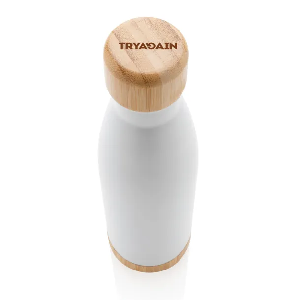  Vakuum boca od nehrđajućeg čelika s poklopcem i dnom od bambusa, 700 ml - XD Collection Bijela 