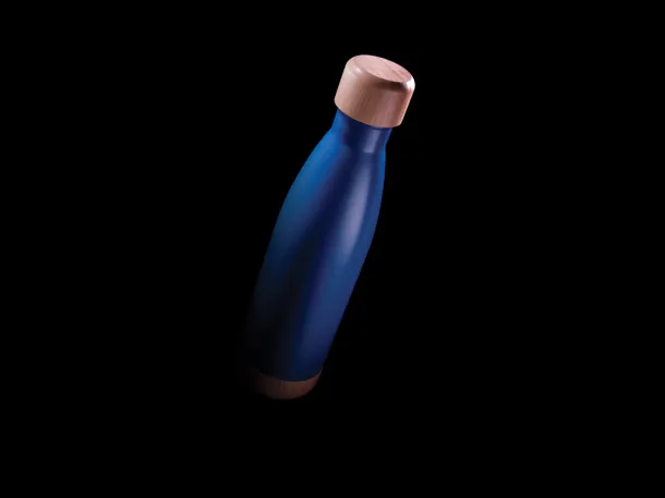  Vakuum boca od nehrđajućeg čelika s poklopcem i dnom od bambusa, 700 ml - XD Collection Plava