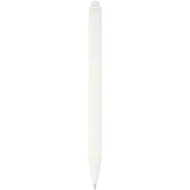 Chartik monochromatic recycled paper ballpoint pen with matte finish - Unbranded White