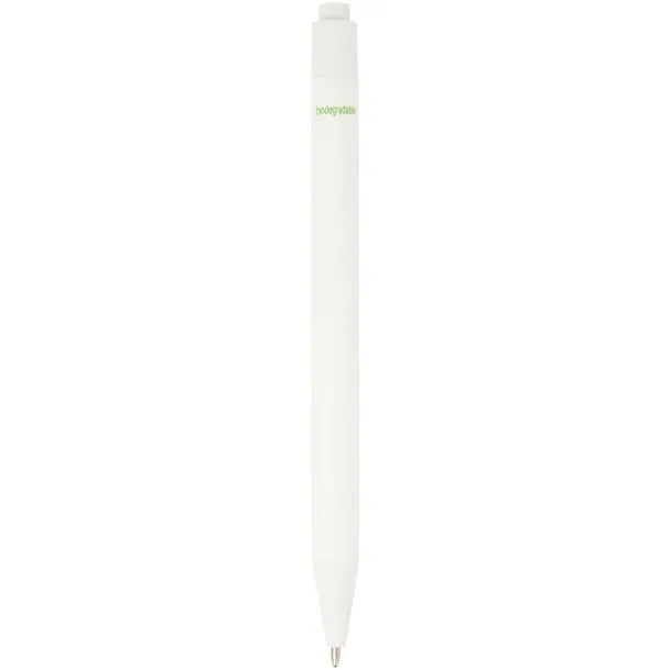 Chartik monochromatic recycled paper ballpoint pen with matte finish - Unbranded White