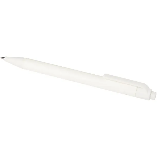 Chartik monochromatic recycled paper ballpoint pen with matte finish - Unbranded White