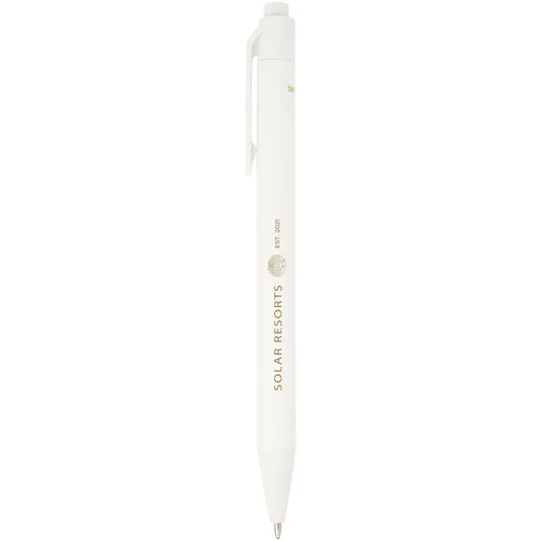 Chartik monochromatic recycled paper ballpoint pen with matte finish - Unbranded White