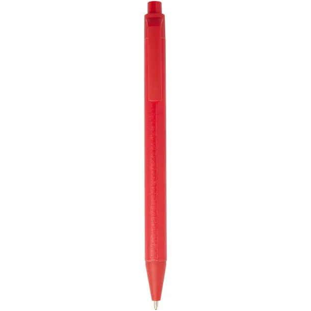 Chartik monochromatic recycled paper ballpoint pen with matte finish Red