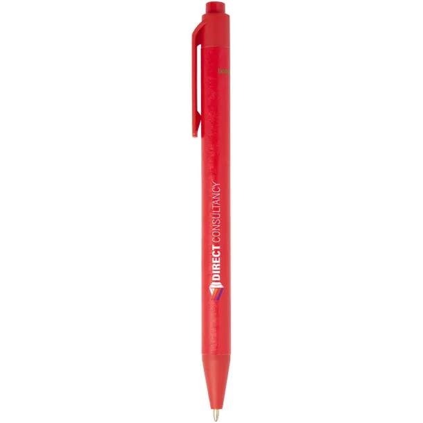 Chartik monochromatic recycled paper ballpoint pen with matte finish - Unbranded Red