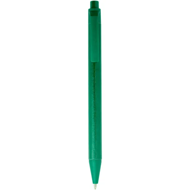 Chartik monochromatic recycled paper ballpoint pen with matte finish Green