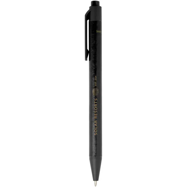 Chartik monochromatic recycled paper ballpoint pen with matte finish Crna