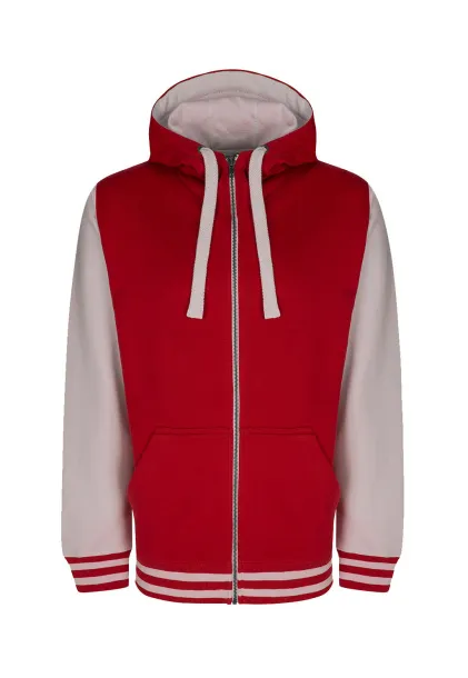  Hoodie s patentnim zatvaračem - FDM Fire Red Bijela