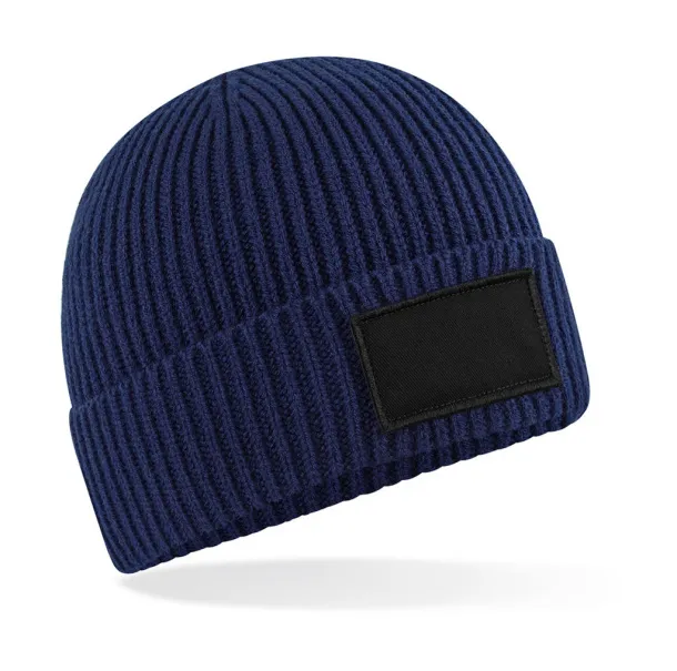  Fashion Patch Beanie - Beechfield Oxford Navy Black